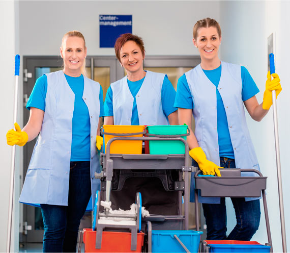Commercial cleaning crew